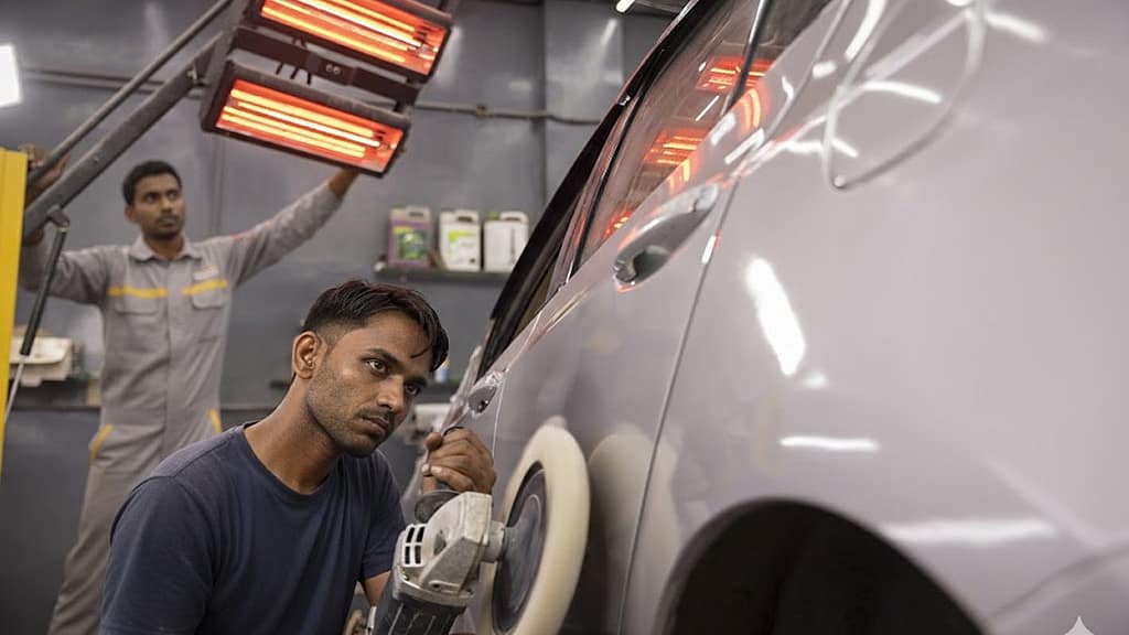 Ceramic coating and PPF protecting car paint from washing damage